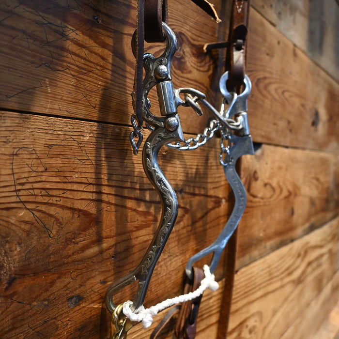 Les Vogt Ported Chain Bridle Rig w/ Single Ear Headstall Tack - Rigs Les Vogt