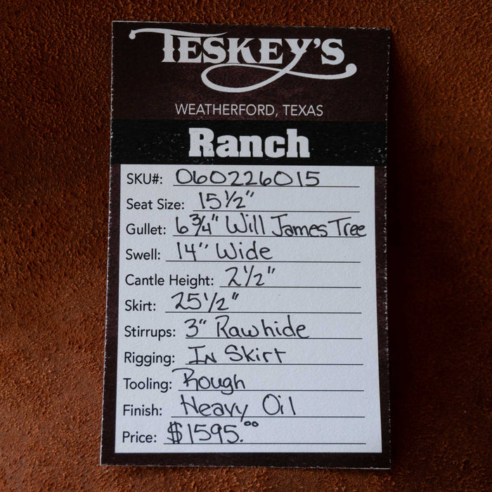 15.5" TESKEY'S STRIP DOWN RANCH SADDLE