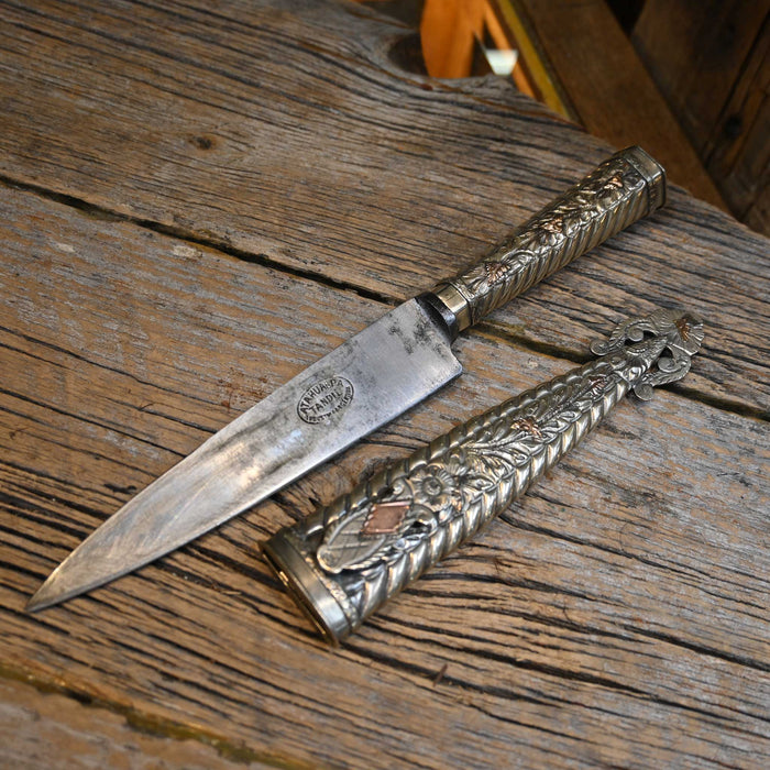 Antique Argentinian Gaucho Knife Sterling Silver made by Atahaupa Tandil