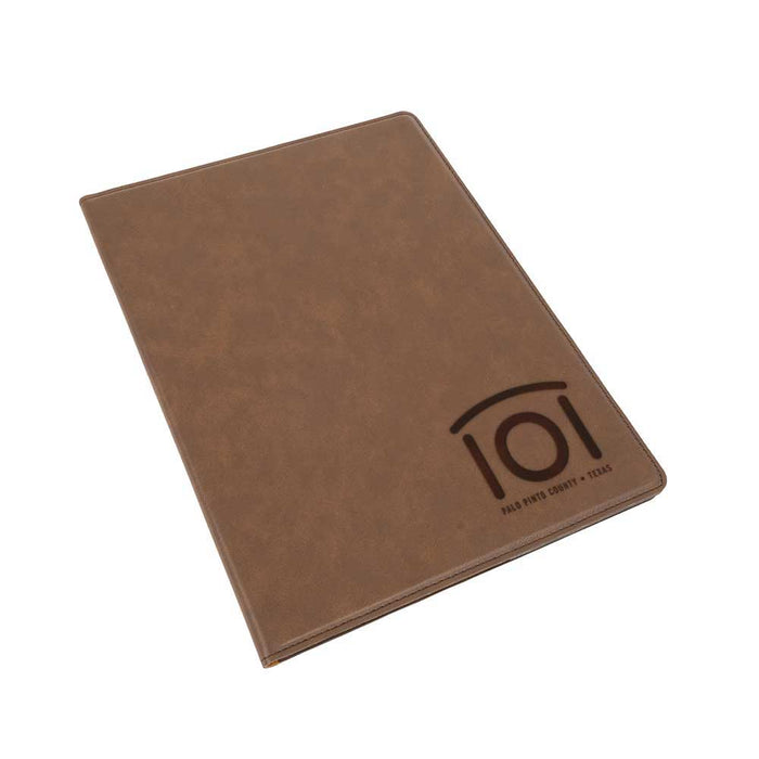 Engravable Leather Notepad Holder Customs & Awards - MISC Trophy Dark Leather