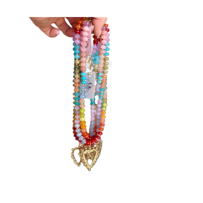 Deep South Originals Women's Fiesta Heart Gemstone Necklace