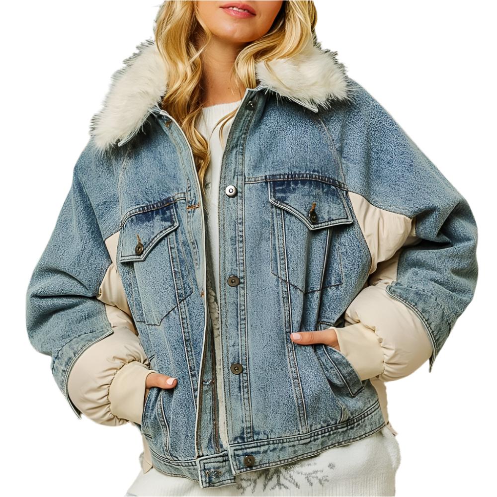 Denim Puffer Jacket