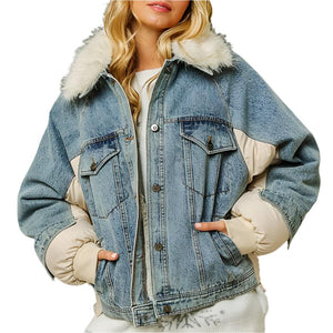 Denim Puffer Jacket WOMEN - Clothing - Outerwear - Jackets BiBi Clothing   