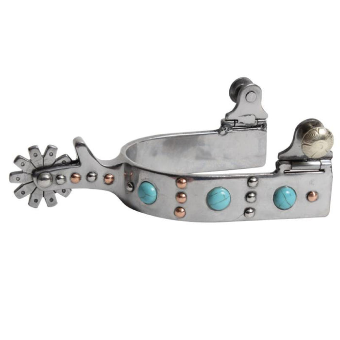 Professional's Choice 1" Turquoise Dot Spur Tack - Spurs Professional's Choice   