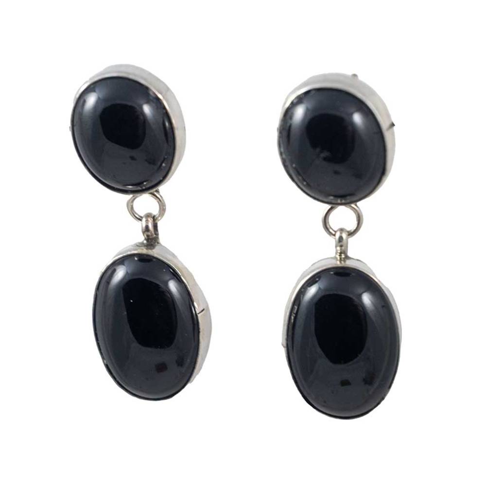 Double Stone Onyx Earrings WOMEN - Accessories - Jewelry - Earrings Sunwest Silver   