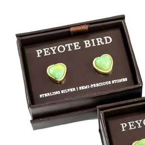 Gold Plated Heart Stud Earrings WOMEN - Accessories - Jewelry - Earrings Peyote Bird Designs B  