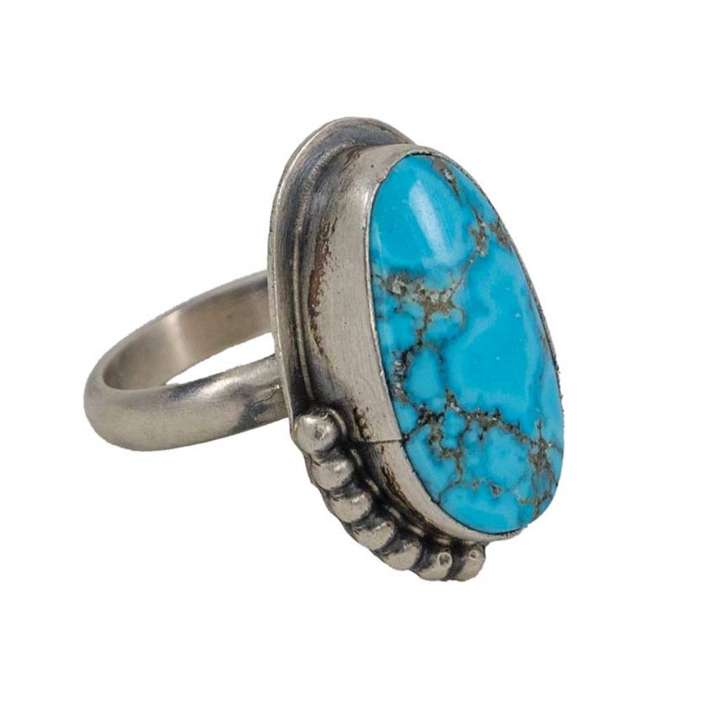 Eli Skeets Kingman Turquoise Ring - Size 5.5 WOMEN - Accessories - Jewelry - Rings Indian Touch of Gallup   