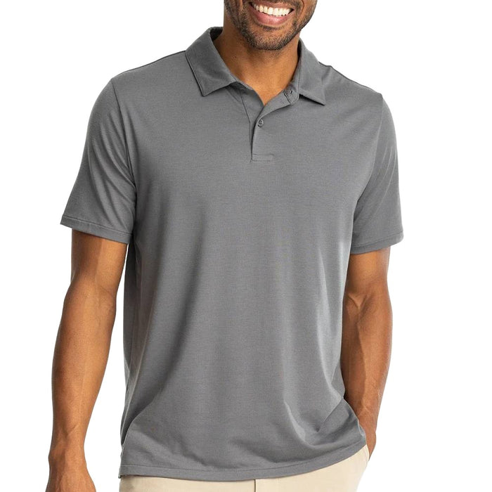 Free Fly Men's Elevate Polo - Smoke MEN - Clothing - Shirts - Short Sleeve Shirts Free Fly Apparel   