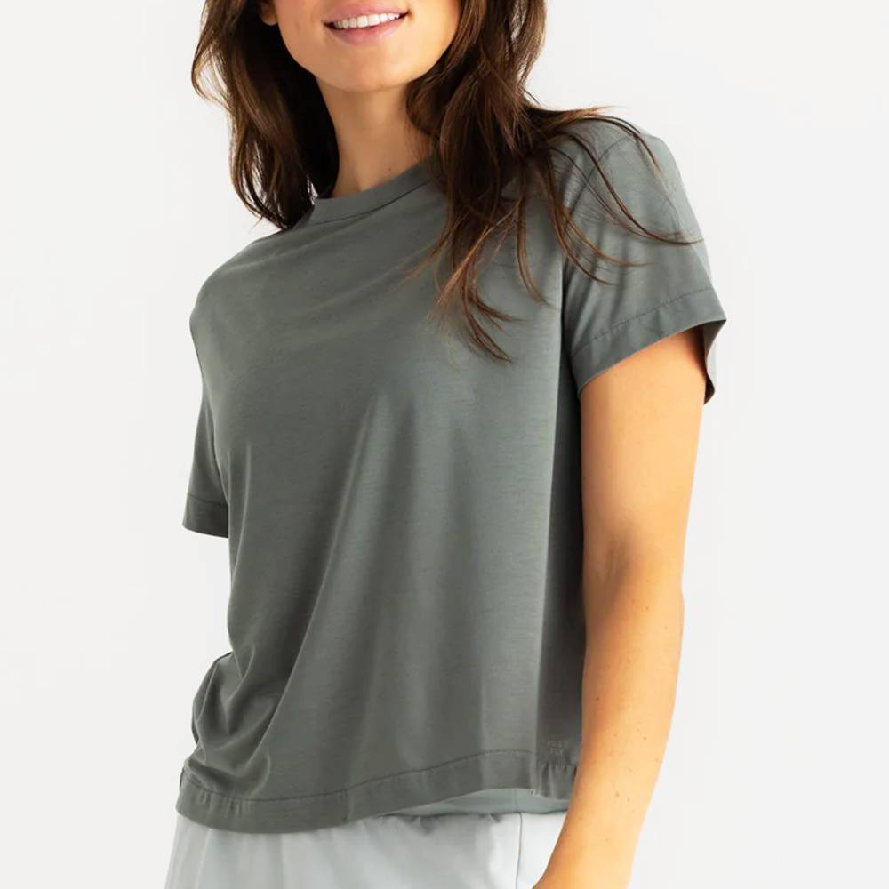 Free Fly Women's Elevate Lightweight Tee - Agave Green WOMEN - Clothing - Tops - Short Sleeved Free Fly Apparel   