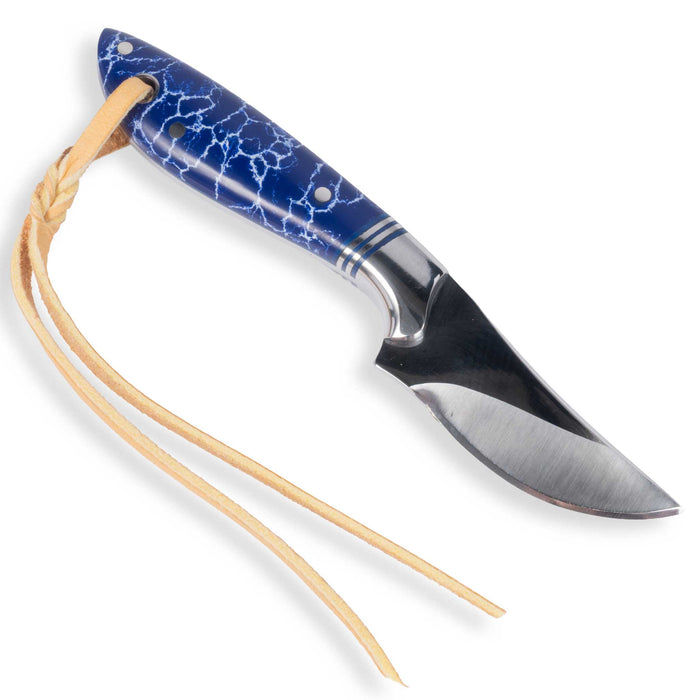David Fleming Blue Reclaimed Stone Nitro-V Stainless Steel Knife w/ Sheath