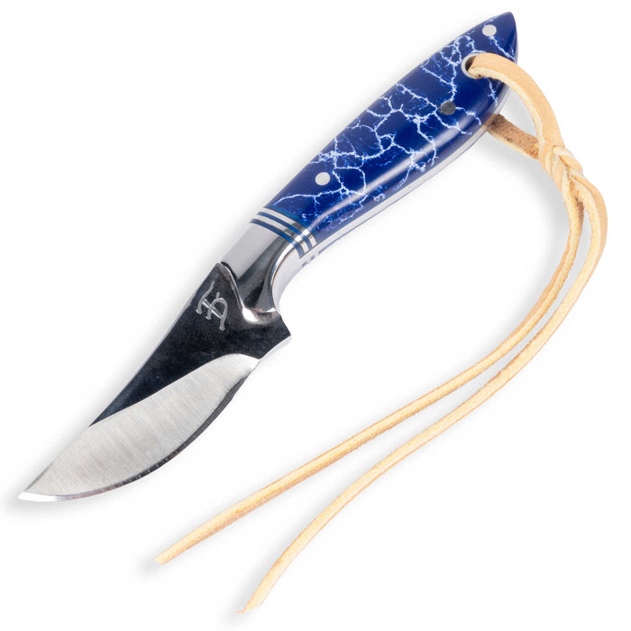 David Fleming Blue Reclaimed Stone Nitro-V Stainless Steel Knife w/ Sheath