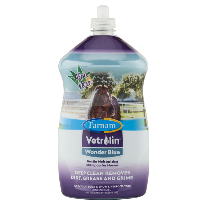 Farnam Vetrolin Wonder Blue Shampoo Equine - Grooming Farnam