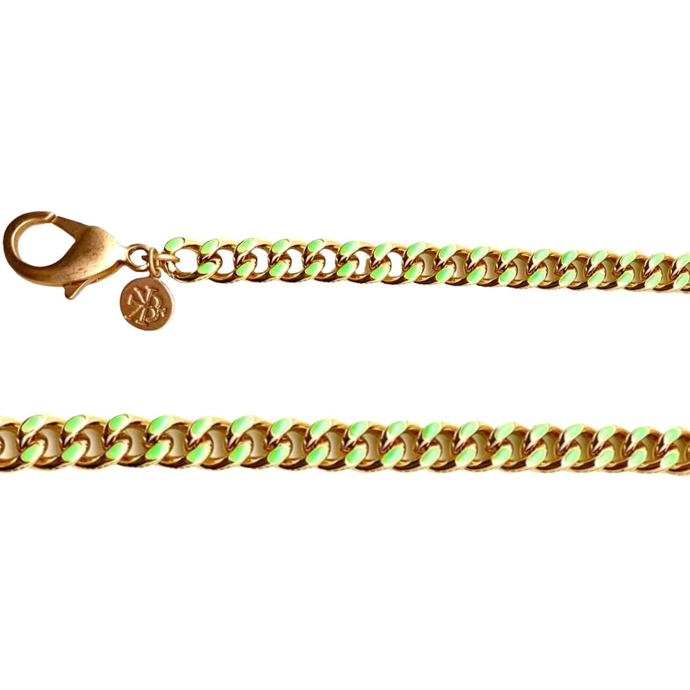 Flat Curb Candy 20" Chain - Lime