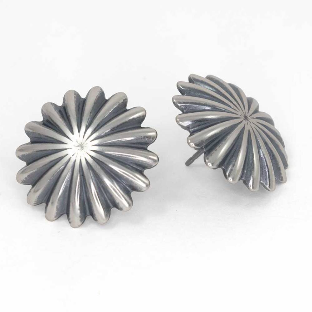 Enli Fluted Dome Stud Earrings WOMEN - Accessories - Jewelry - Earrings Sunwest Silver   