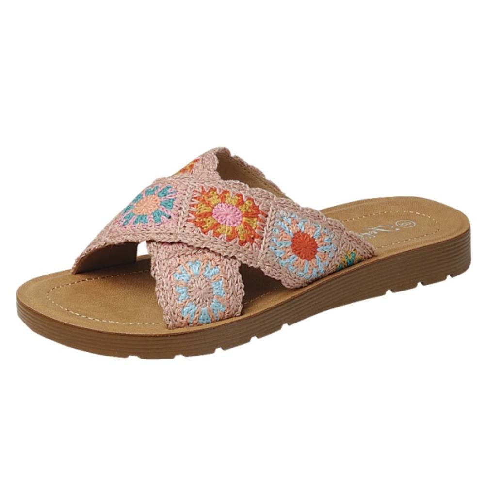 Forever Link Floral Crochet Slide Sandals WOMEN - Footwear - Sandals Fashion Emporio   