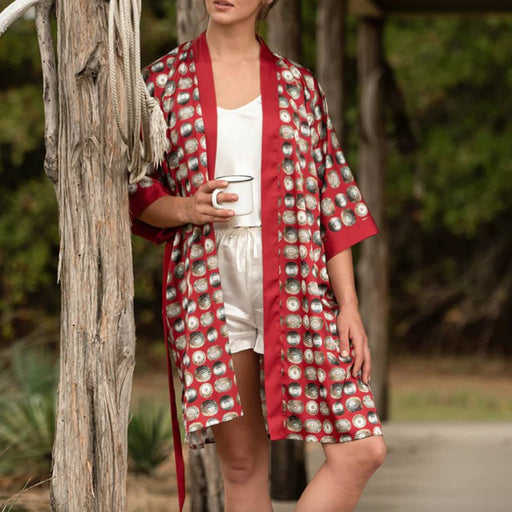 Fringe Scarves "Red Conch" Kimono Robe WOMEN - Clothing - Loungewear Fringe Scarves   