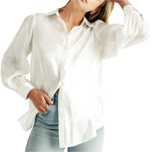 Gathered Button Down Blouse WOMEN - Clothing - Tops - Long Sleeved Storia   