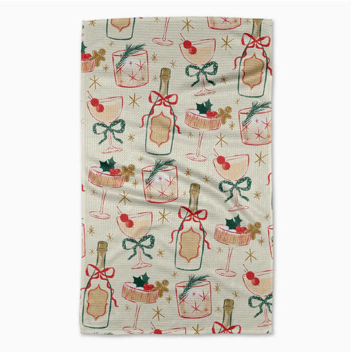 Geometry Christmas Cocktails Tea Towel HOME & GIFTS - Tabletop + Kitchen - Kitchen Decor Geometry