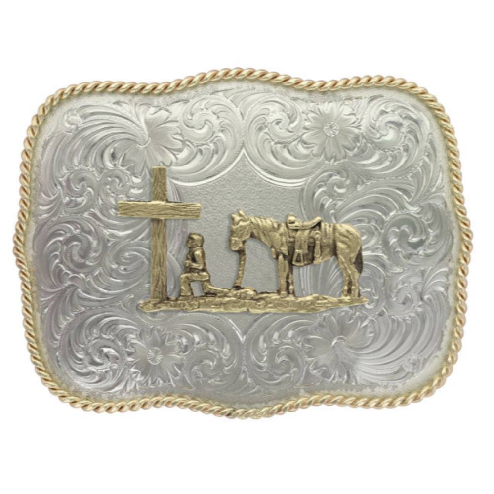 Montana Silversmiths German Silver Christian Cowboy Buckle ACCESSORIES - Additional Accessories - Buckles Montana Silversmiths   