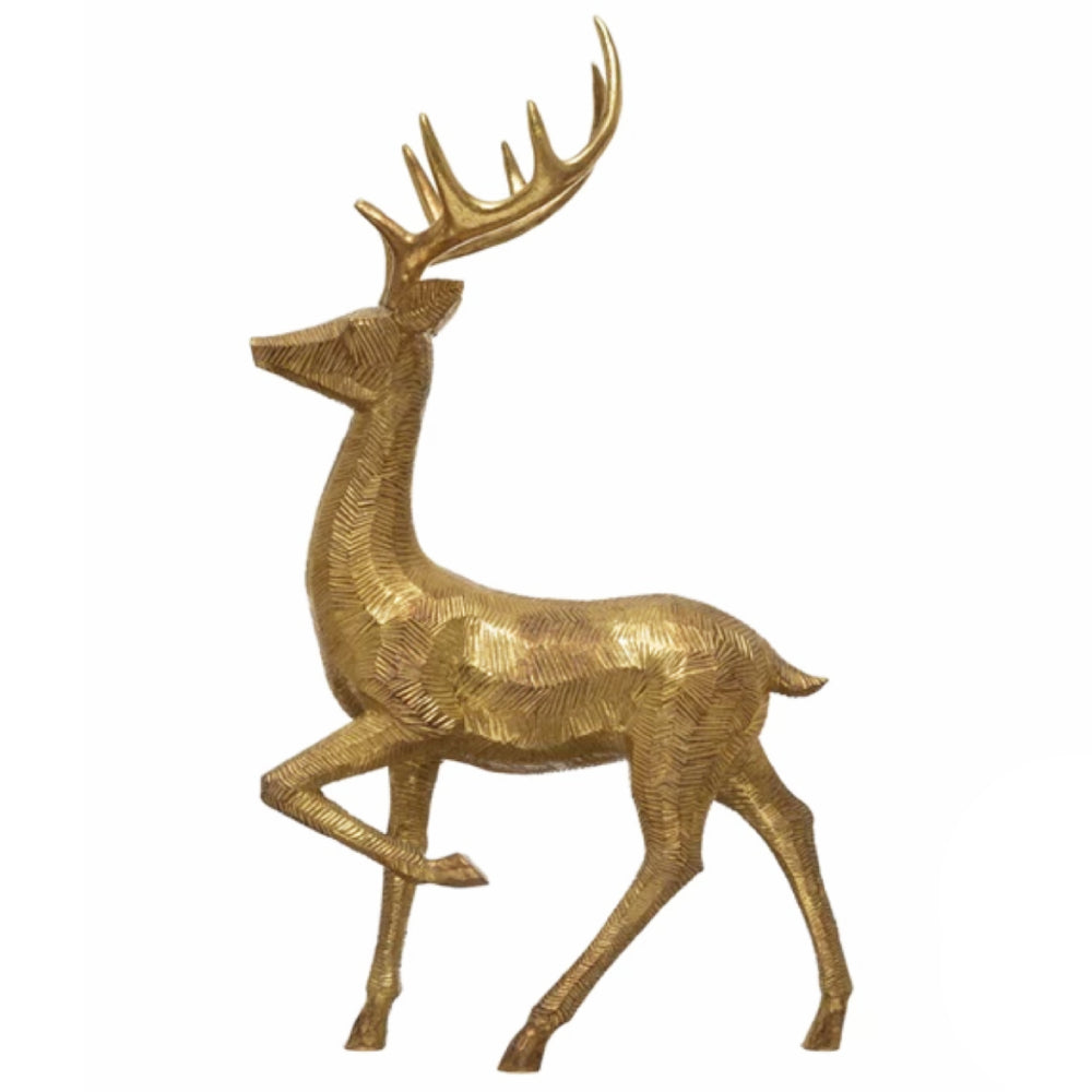 Gold Finish Resin Standing Deer HOME & GIFTS - Home Decor - Seasonal Decor Creative Co-Op   