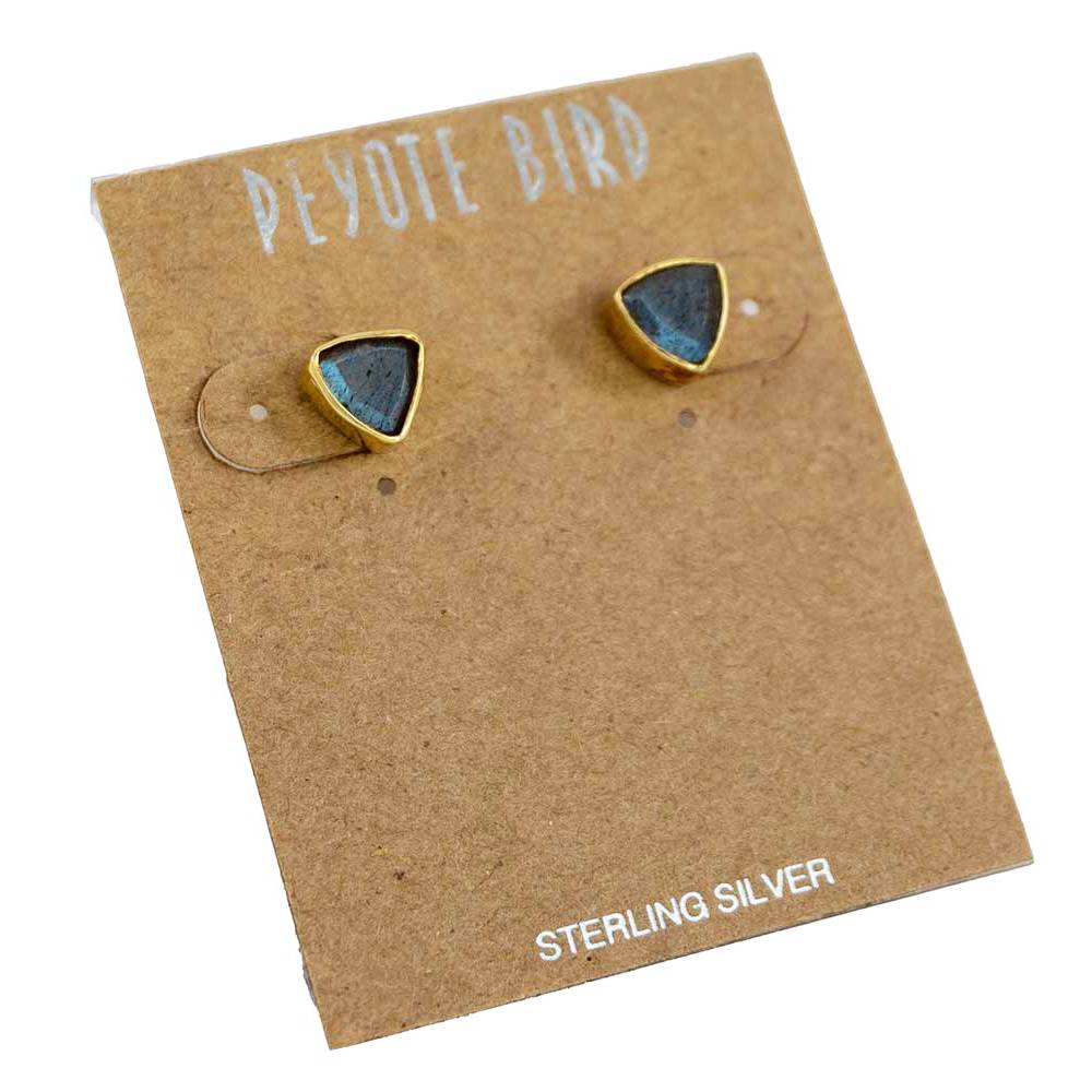 Gold Plated Quartz Stud Earrings WOMEN - Accessories - Jewelry - Earrings Peyote Bird Designs   