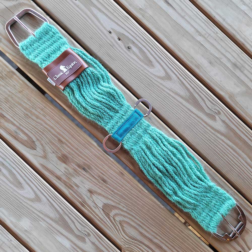 NEW Classic Equine Mohair Straight Cinch - Mint Green Sale Barn Classic Equine   