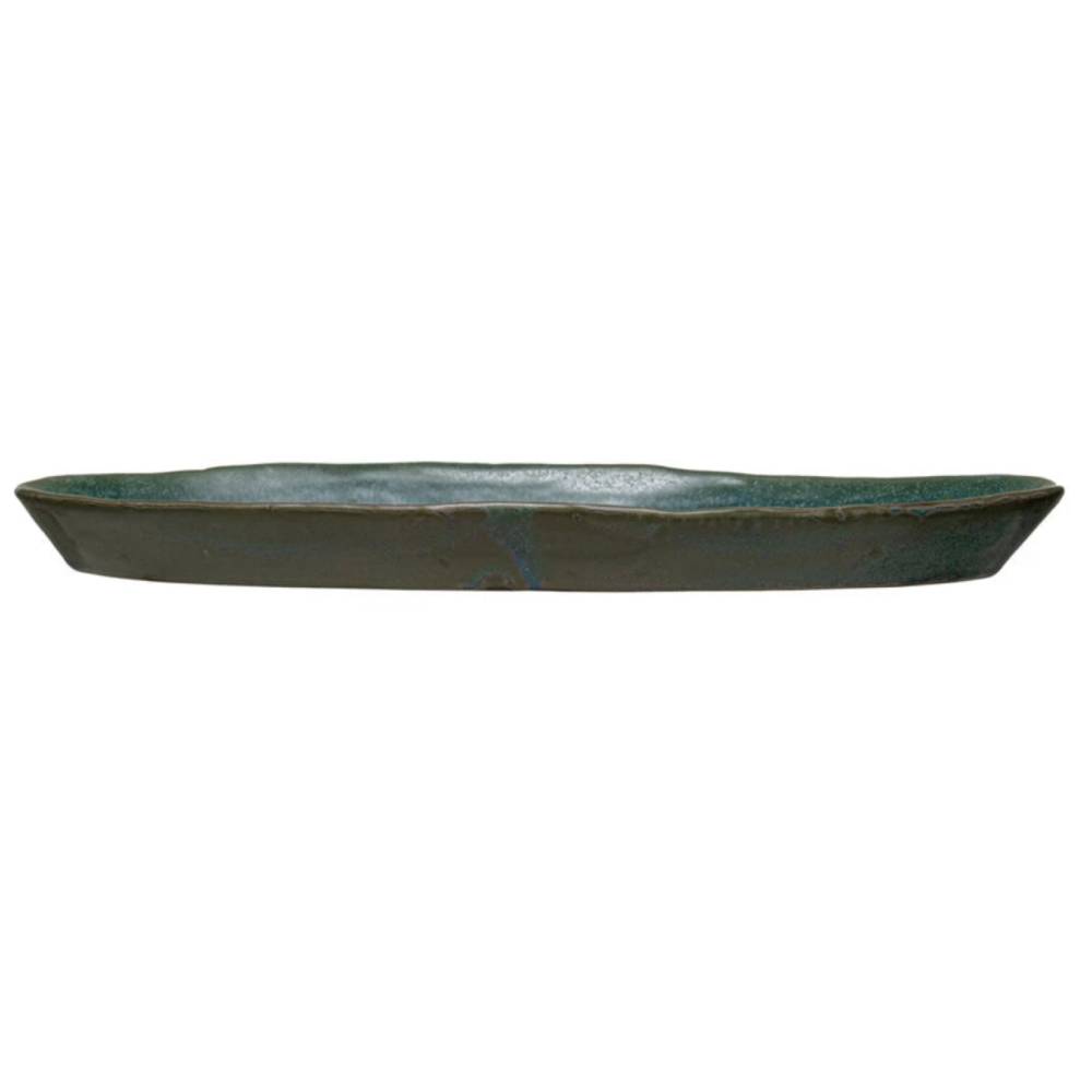 Green Stoneware Platter HOME & GIFTS - Home Decor - Decorative Accents Creative Co-Op   