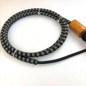 Double C Customs 8' Nylon Whip Tack - Whips, Crops & Quirts Double C Custom Whips Charcoal Grey/Black  