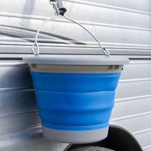 Boss Bucket - Collapsible Bucket Barn - Buckets & Hangers Boss Equine Products Grey/Royal Blue  