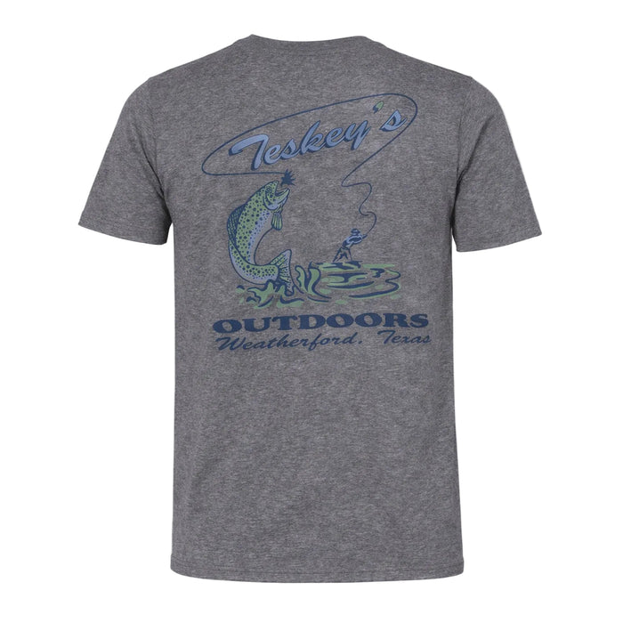 Teskey's Outdoors Fly Fishing Tee - Heather Grey TESKEY'S GEAR - SS T-Shirts Teskey's