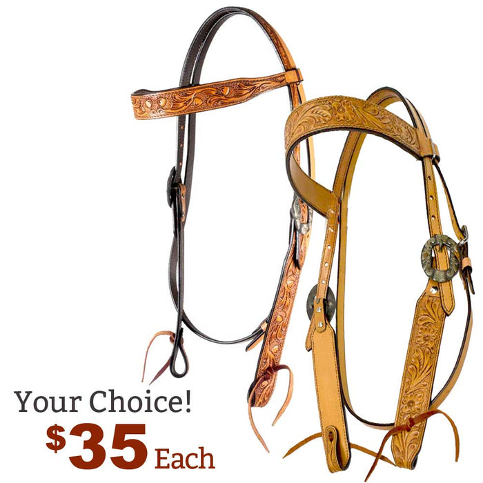 Teskey's Tooled Browband Headstall - Your Choice