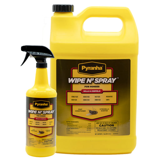 Pyranha Wipe N' Spray Equine - Fly & Insect Control Pyranha