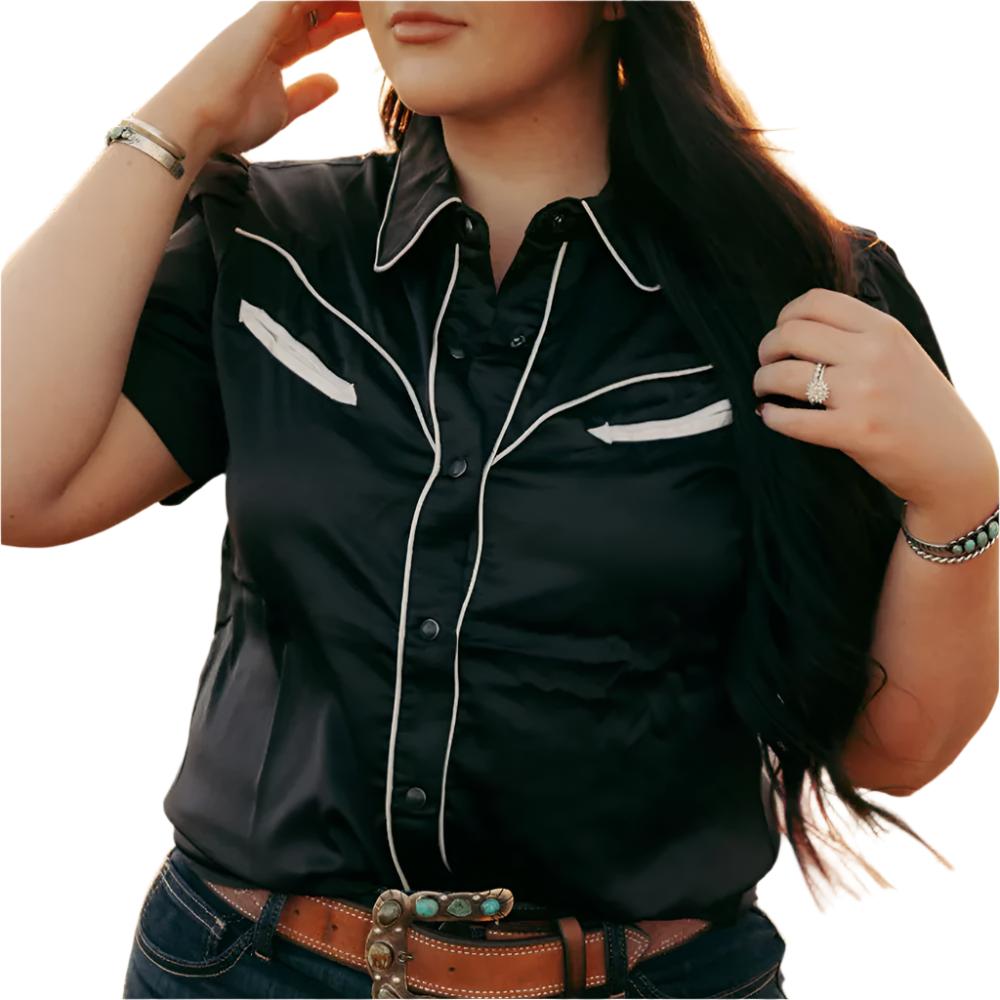 Howdy Hanny Satin Blouse WOMEN - Clothing - Tops - Short Sleeved Howdy Hanny