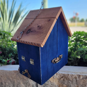 Blue Handmade Wooden Birdhouse Garden Supplies - Decorations MISC   