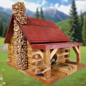 Handmade Wooden Red Roof Birdhouse Garden Supplies - Decorations MISC   