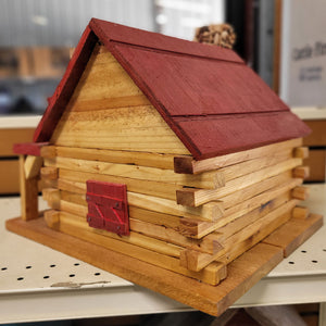 Handmade Wooden Red Roof Birdhouse Garden Supplies - Decorations MISC   
