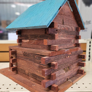 Handmade Wooden Blue Roof Birdhouse Garden Supplies - Decorations MISC   