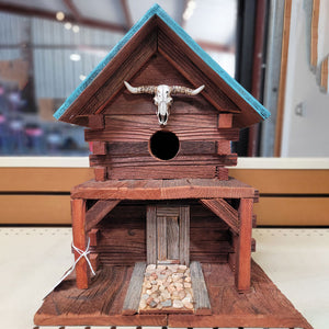 Handmade Wooden Blue Roof Birdhouse Garden Supplies - Decorations MISC   