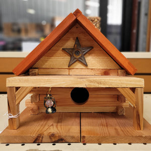 Handmade Wooden Birdhouse with Star Garden Supplies - Decorations MISC   