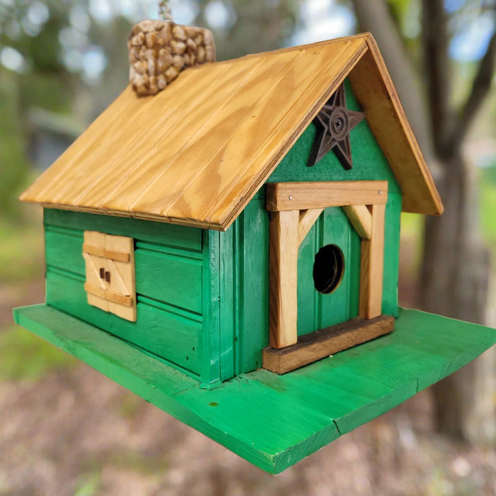 Handmade Green Wooden Birdhouse Garden Supplies - Decorations MISC   