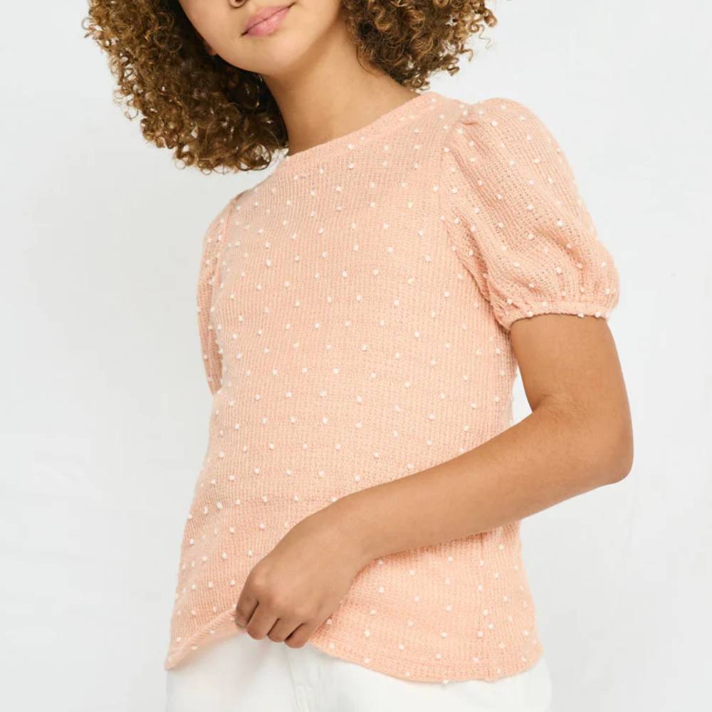 Hayden Girl's Swiss Dot Blouse KIDS - Girls - Clothing - Tops - Short Sleeve Tops Hayden Los Angeles   