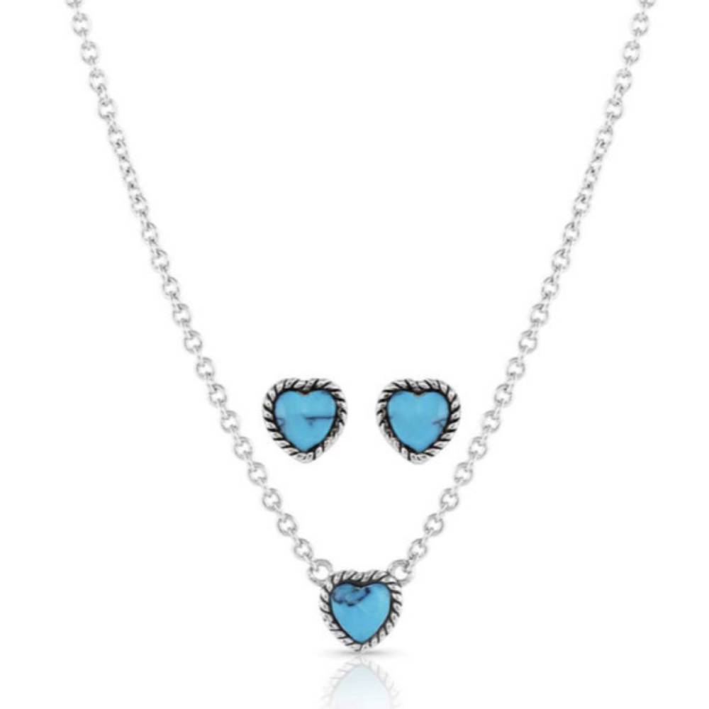 Montana Silversmiths Hidden Skies Turquoise Heart Jewelry Set WOMEN - Accessories - Jewelry - Jewelry Sets Montana Silversmiths   