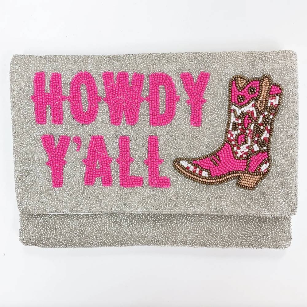 Howdy Y'all Beaded Clutch WOMEN - Accessories - Handbags - Clutches & Pouches Treasure Jewels   
