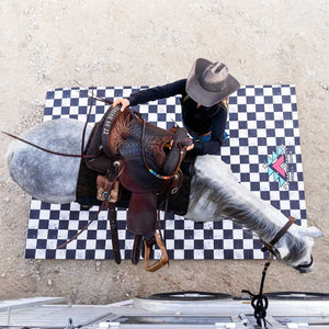 5x10ft Checkered Roll-Up Stall Mat Barn - Accessories Performance Stall Mats