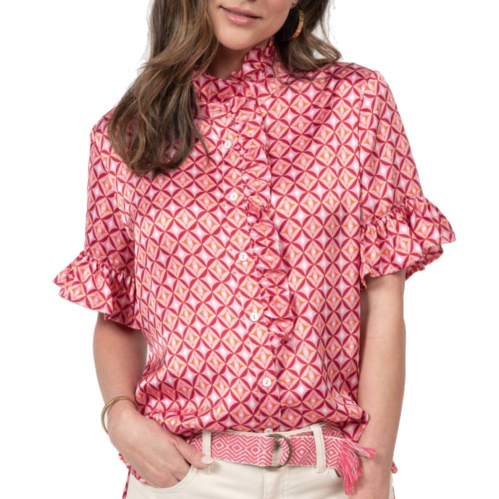 Ivy Jane Satin Ruffle Shirt WOMEN - Clothing - Tops - Short Sleeved Ivy Jane   