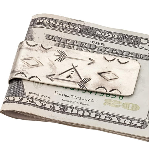 J. Alexander TeePee Stamped Money Clip MEN - Accessories - Wallets & Money Clips J. Alexander Rustic Silver   