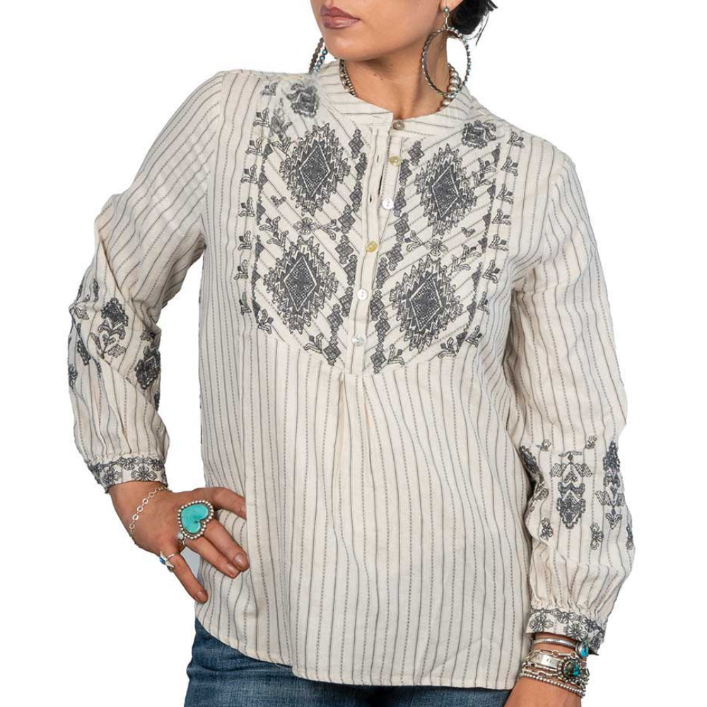 Johnny Was Cara Yoke Blouse WOMEN - Clothing - Tops - Long Sleeved Johnny Was Collection   