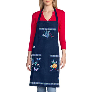 Johnny Was Taymia Embroidered Denim Apron