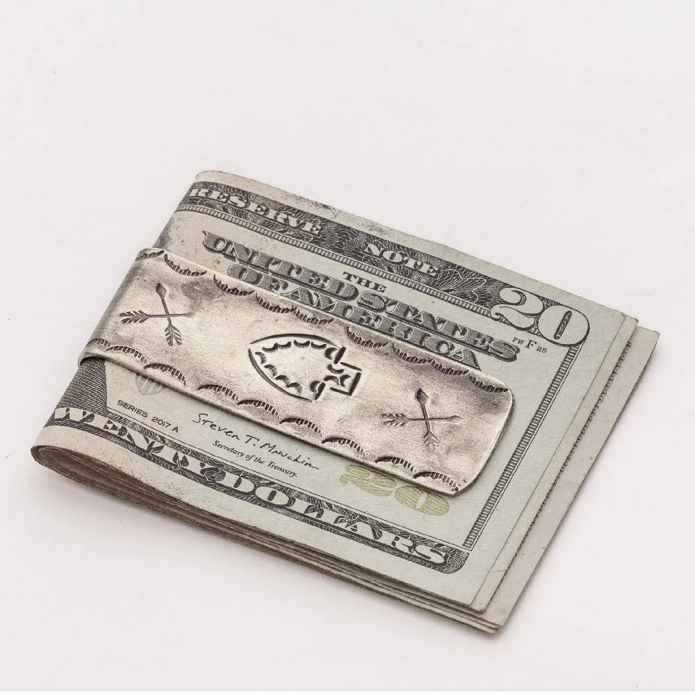 J. Alexander Arrowhead Stamped Money Clip MEN - Accessories - Wallets & Money Clips J. ALEXANDER RUSTIC SILVER   