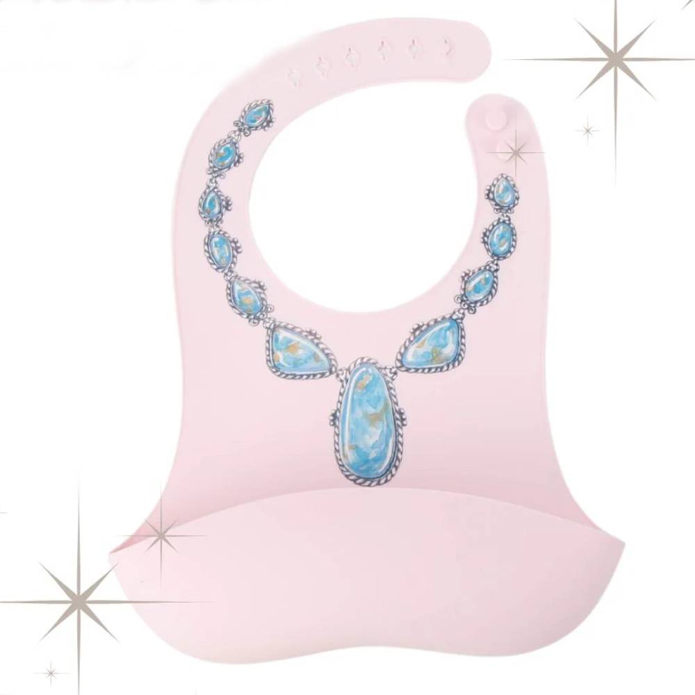 Jewelry Silicone Bib  - Pink KIDS - Baby - Baby Accessories Western Grande, LLC   